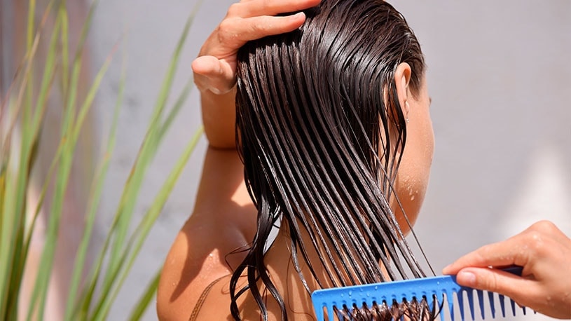 enxágüe os fios com água fria 