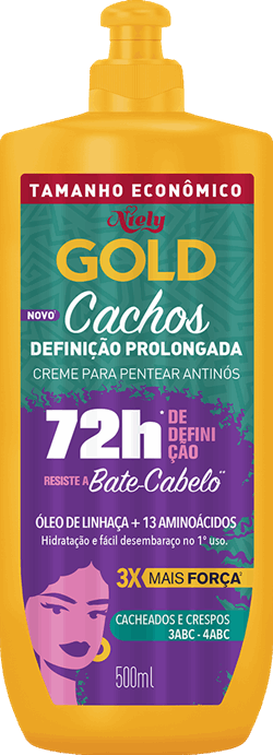 Creme para Pentear Niely Cachos 500ml: hidratação e definição para cabelos cacheados.