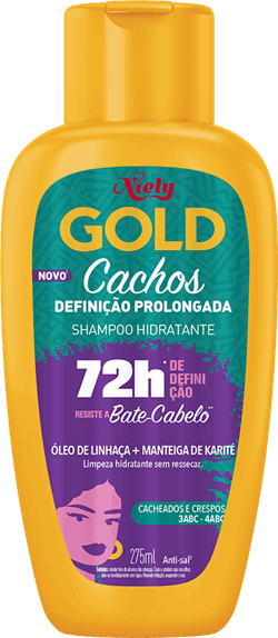 Shampoo Niely Cachos Definidos para cabelos ondulados e cacheados.