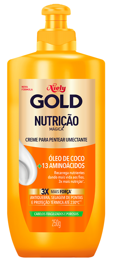 Imagem Packshot Creme Para Pentear Niely Gold Nutrição Mágica 250ml | Fique Diva