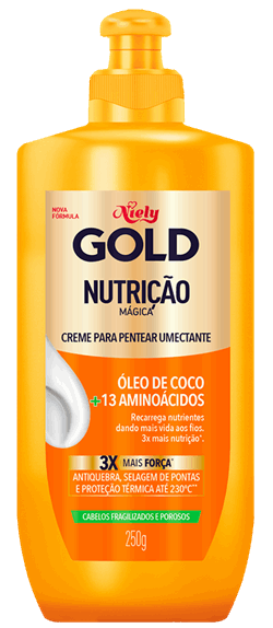 Imagem Packshot Creme Para Pentear Niely Gold Nutrição Mágica 250ml | Fique Diva