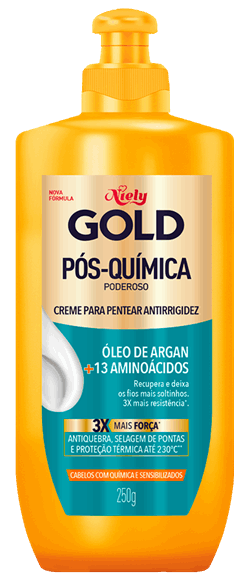 Imagem Packshot Creme Para Pentear Niely Gold Pós-Química Poderoso 250ml | Fique Diva