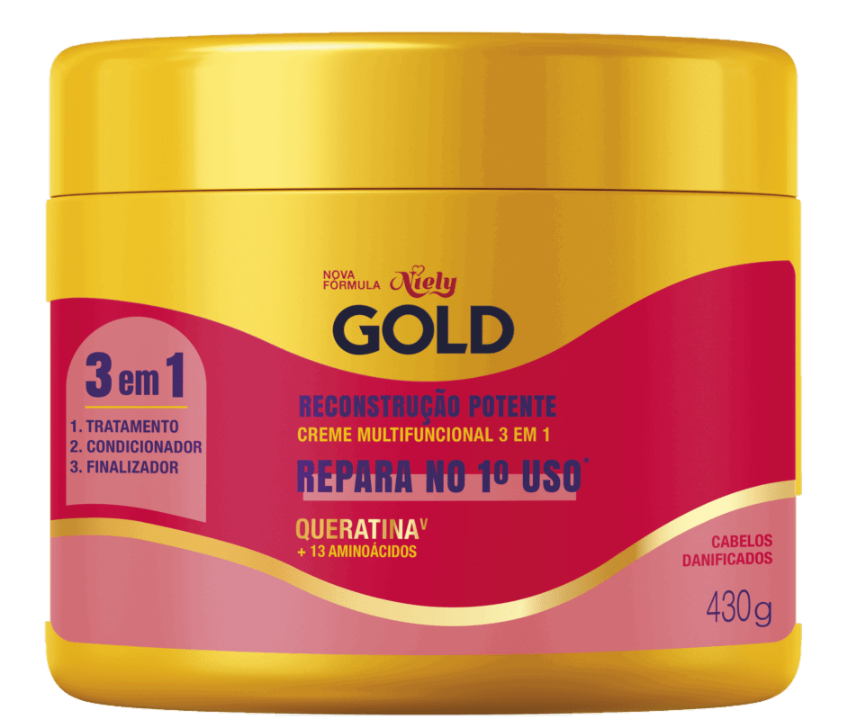 Imagem Packshot Creme de Tratamento Niely Gold Reconstrução Potente | Fique Diva