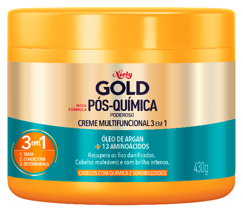 Imagem Packshot Creme de Tratamento Niely Gold Pós-Química Poderoso  | Fique Diva