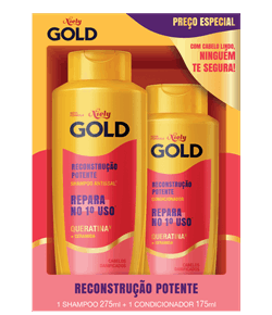 Imagem Packshot Kit Especial (Shampoo + Condicionador) Niely Gold Reconstrução Potente | Fique Diva
