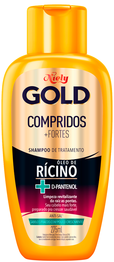 Imagem Packshot Shampoo Niely Gold Compridos+Fortes 275ml | Fique Diva