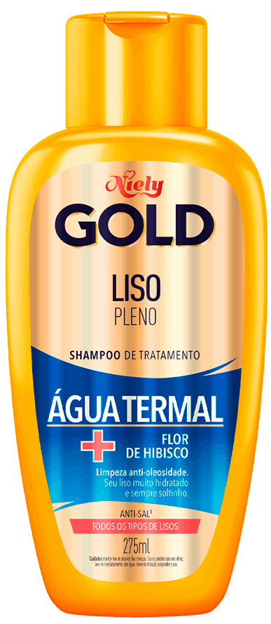 Imagem Packshot Shampoo Niely Gold Liso Pleno 275ml | Fique Diva