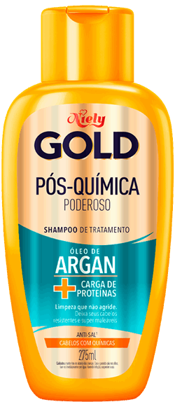 Imagem Packshot Shampoo Niely Gold Pós-Química Poderoso 275ml | Fique Diva