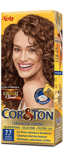 Imagem Packshot Cor&Ton Marrom Dourado 7.7 | Fique Diva