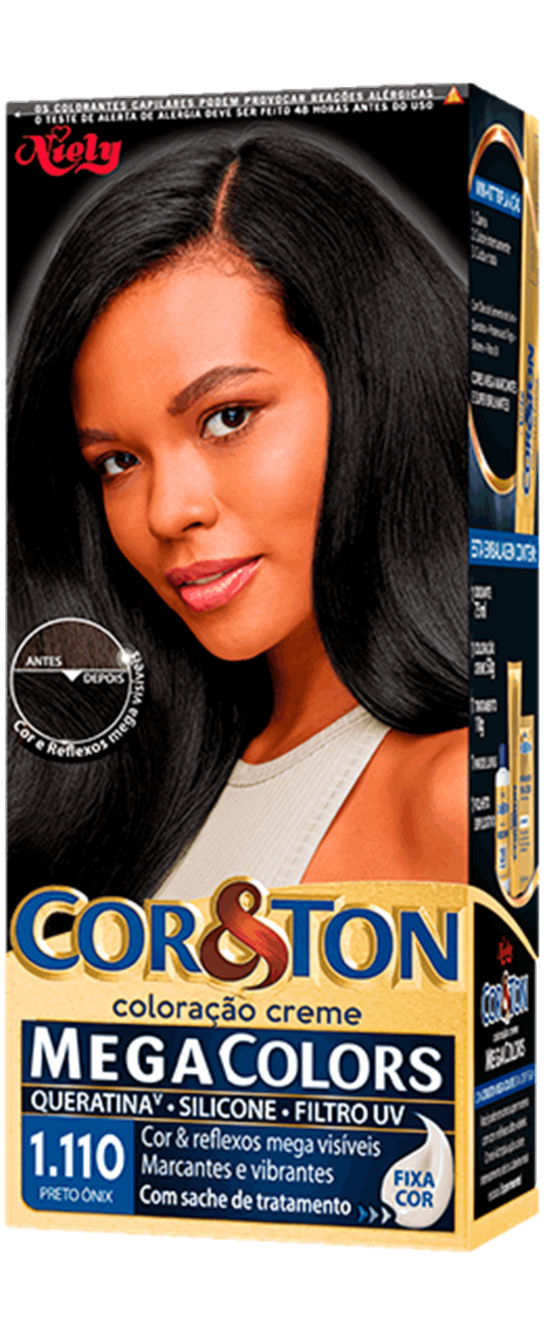 Cor&Ton Preto Onix 1.110 para cabelo | Niely - Fique Diva