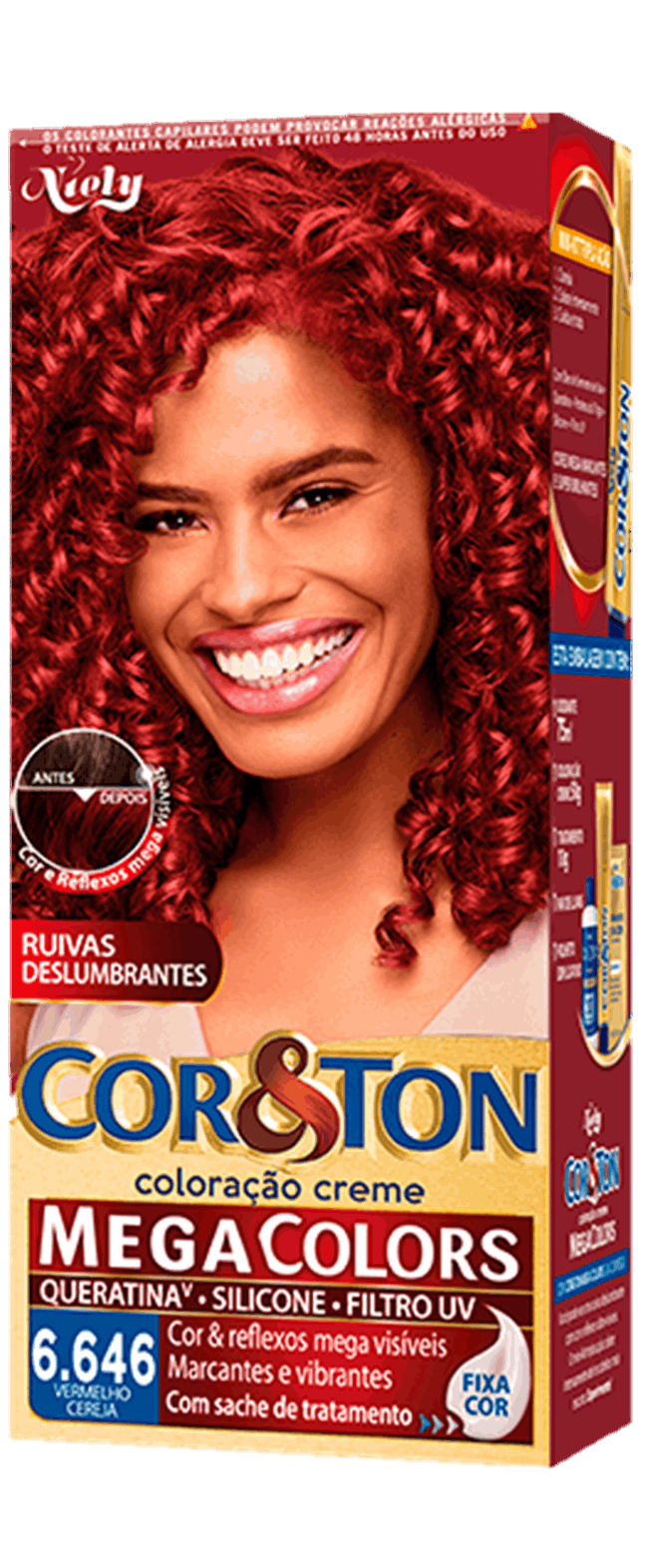 Cor&Ton Vermelho Cereja 6.646 para cabelo | Niely - Fique Diva