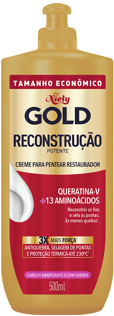Creme para Pentear Niely Gold Reconstrução Potente 500ml