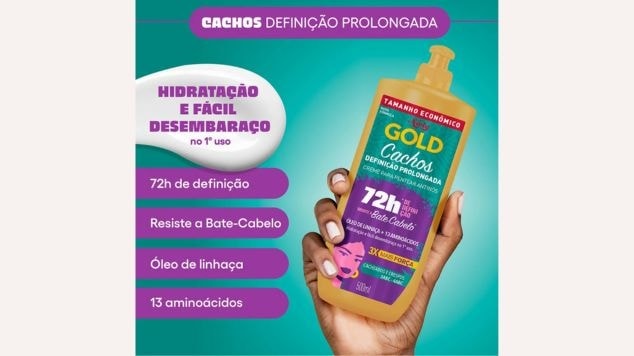 Creme de pentear da linha Cachos Definição Prolongada de Niely Gold