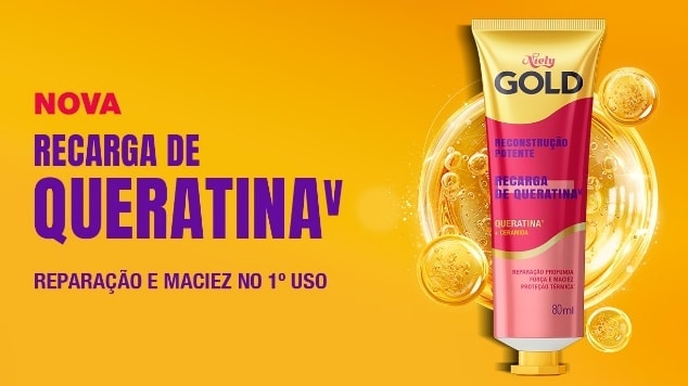 Nova Recarga de Queratina V. Reparação e maciez no 1º uso.